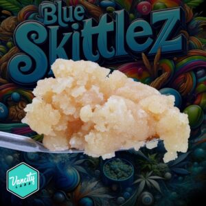 Close-up of Blue Skittlez Live Resin by VanCity Labs premium live resin high THC Canada best extracts online Canada cheap dabs