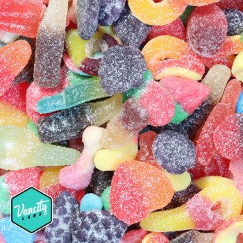 VanCity Labs Assorted edibles gummies with different flavors and shapes.