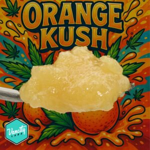 Close-up of Orange Kush Live Resin by VanCity Labs, premium full-spectrum extract, high THC Canada, best extracts online in Canada, perfect for cheap dabs