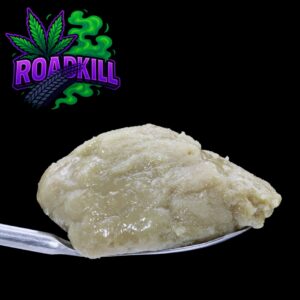 Close-up of BC Roadkill Live Rosin by VanCity Labs – premium solventless cannabis concentrate with smooth, artisanal texture.