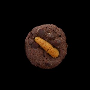 Close-up of a single peanut-butter-cookie-crumble brownie by VanCity Labs — BC Edibles, High THC Canada, weed brownie, online dispensary BC.